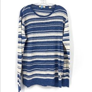 Scotch & Soda Mens Linen Striped Pullover